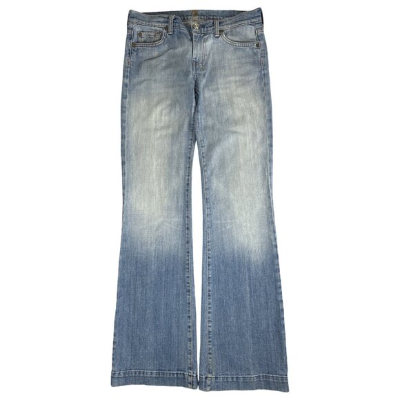 7 For All Mankind Y2K Dojo Jeans, Women's High Rise Wide Flare, Size 30/33 - Picture 3 of 15